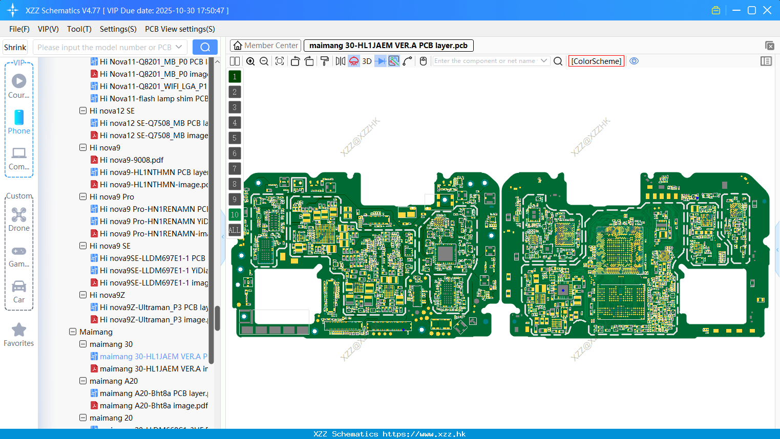 Huawei Maimang 30-HL1JAEM VER.A PCB Layer